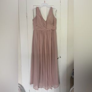 Bill Levkoff V-neck Blush Pink Bridesmaid Dress
